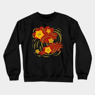 Abstract folk floral art. Flowers print, poster. Crewneck Sweatshirt